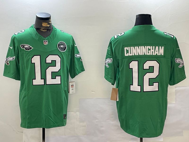 Men Philadelphia Eagles #12 Cunningham Green Throwback 2024 Nike Vapor Limited NFL Jersey style 3->philadelphia eagles->NFL Jersey